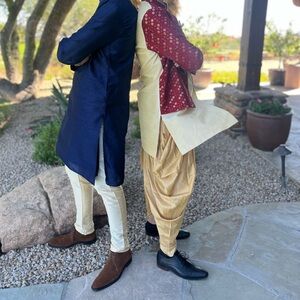 Navy Sherwani worn once men’s L Indian wedding guest